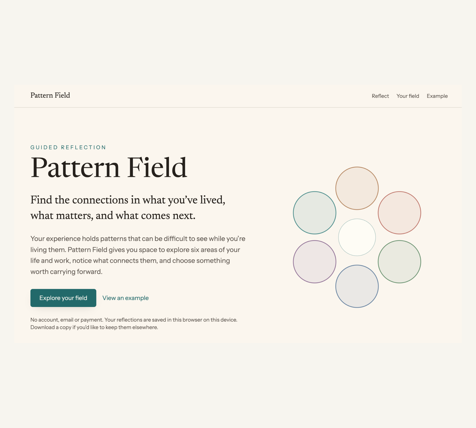 Pattern Field app opening screen